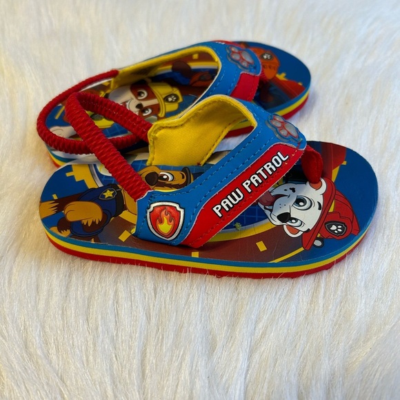 Paw Patrol Thong Sandals Boys‎ Size 7-8 Slip On Flip Flops Shoes - Picture 3 of 6